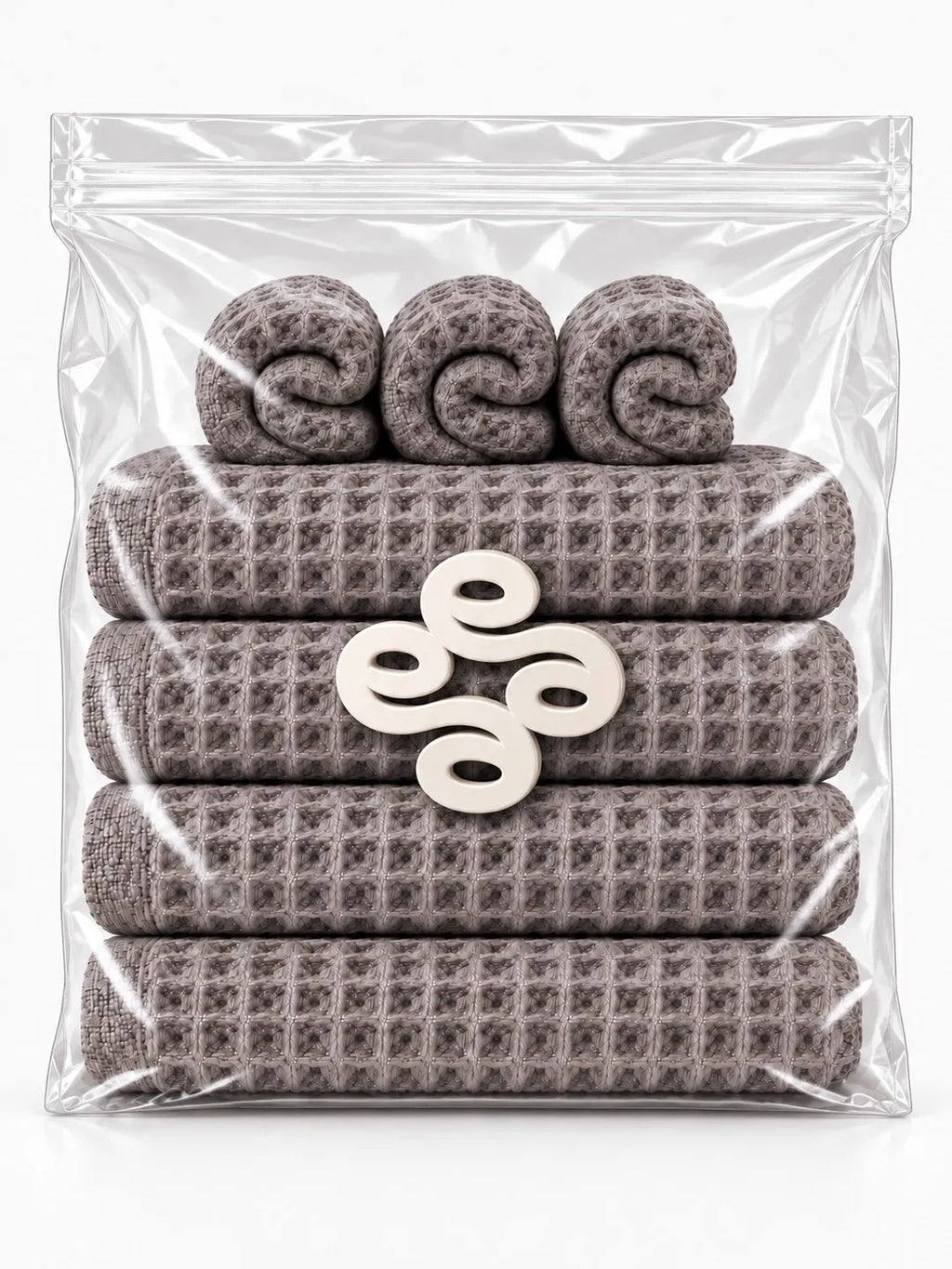 7pc Waffle Towel Set Soft Tones Avela™