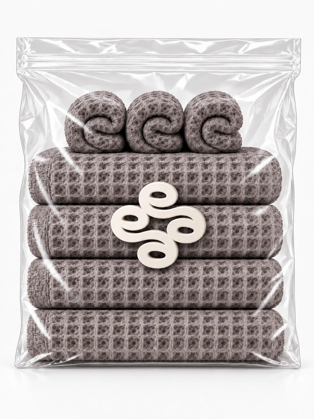 7pc Waffle Towel Set Soft Tones Avela™