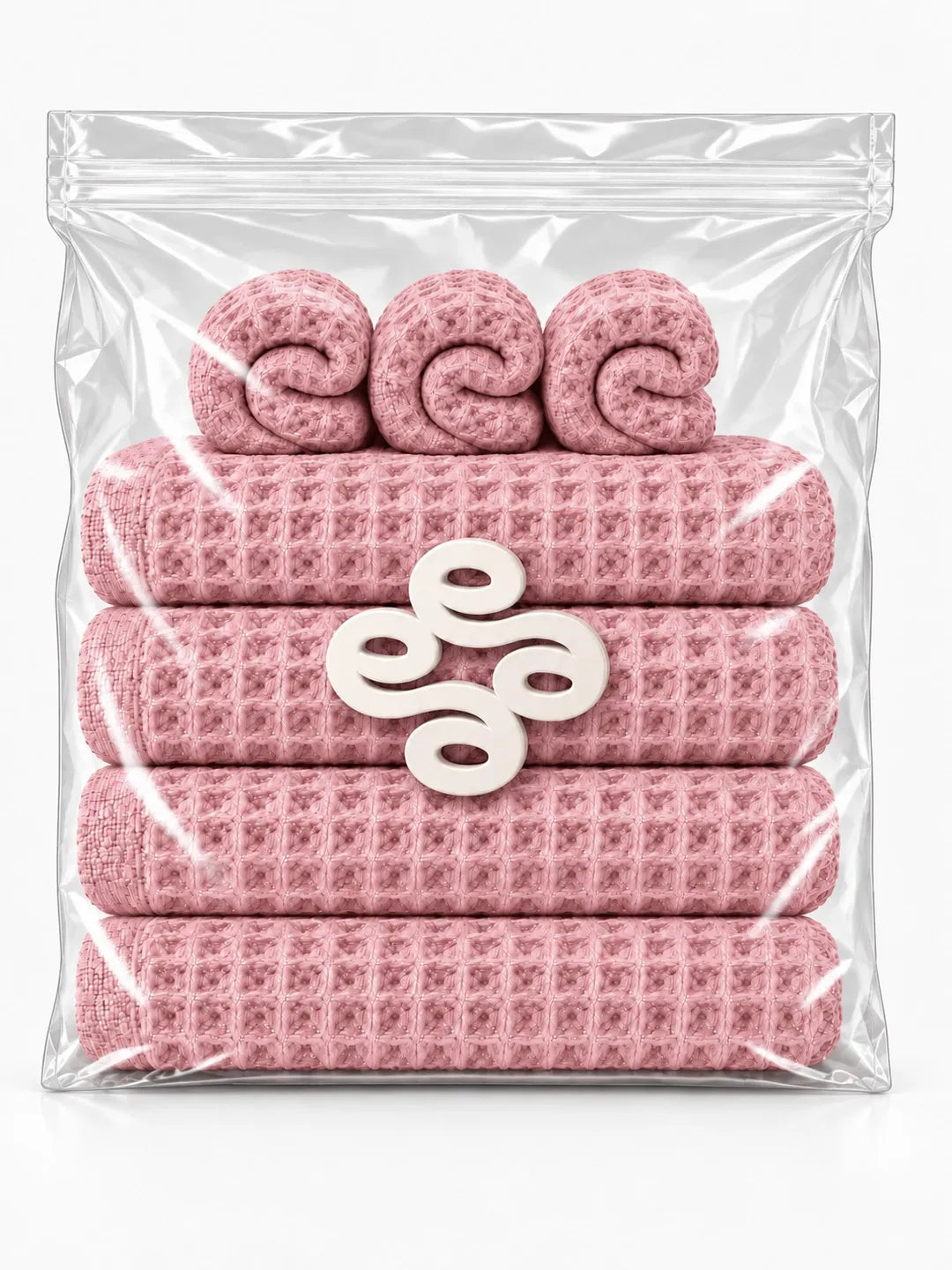 7pc Waffle Towel Set Soft Tones Avela™