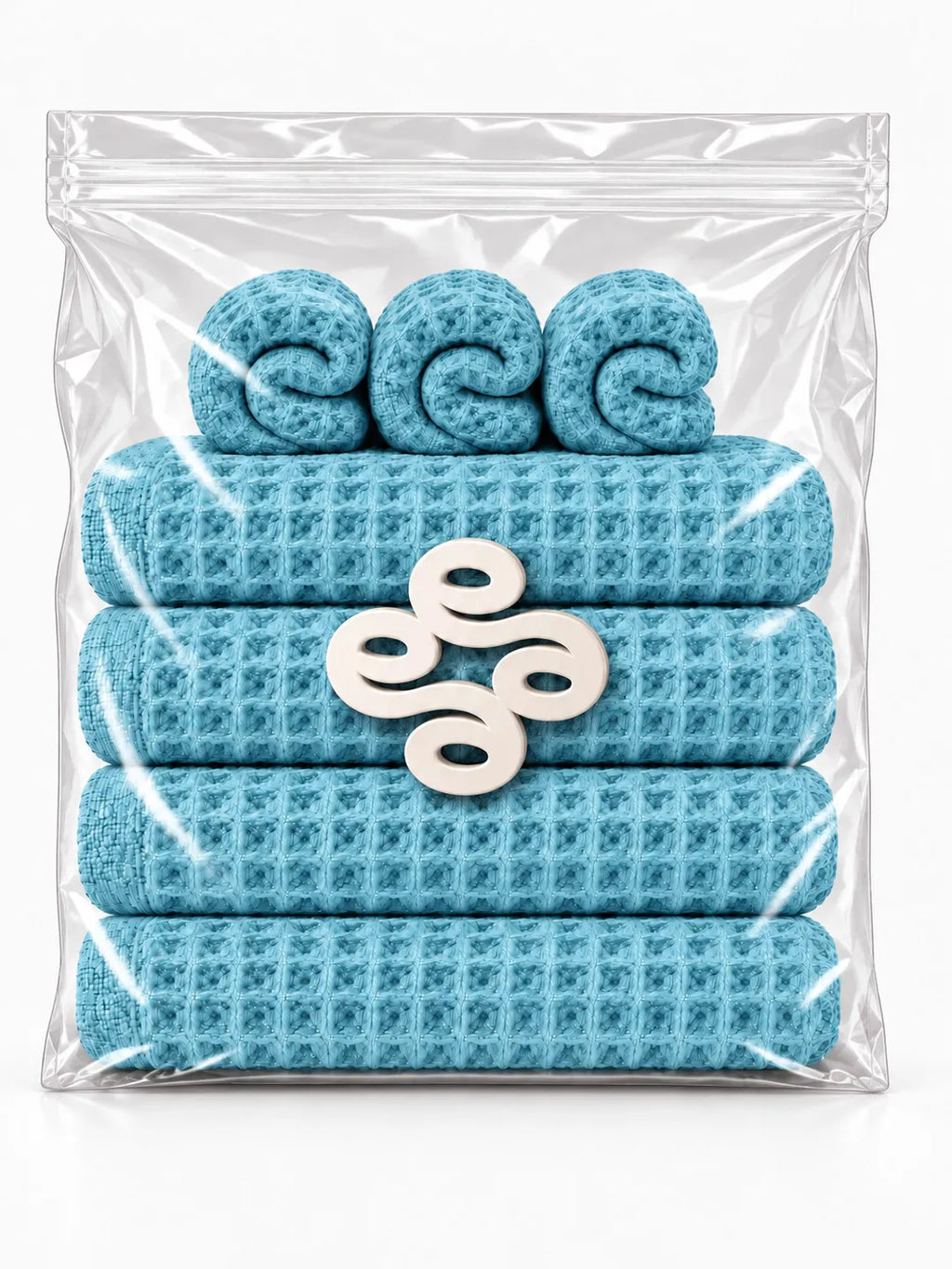 7pc Waffle Towel Set Soft Tones Avela™