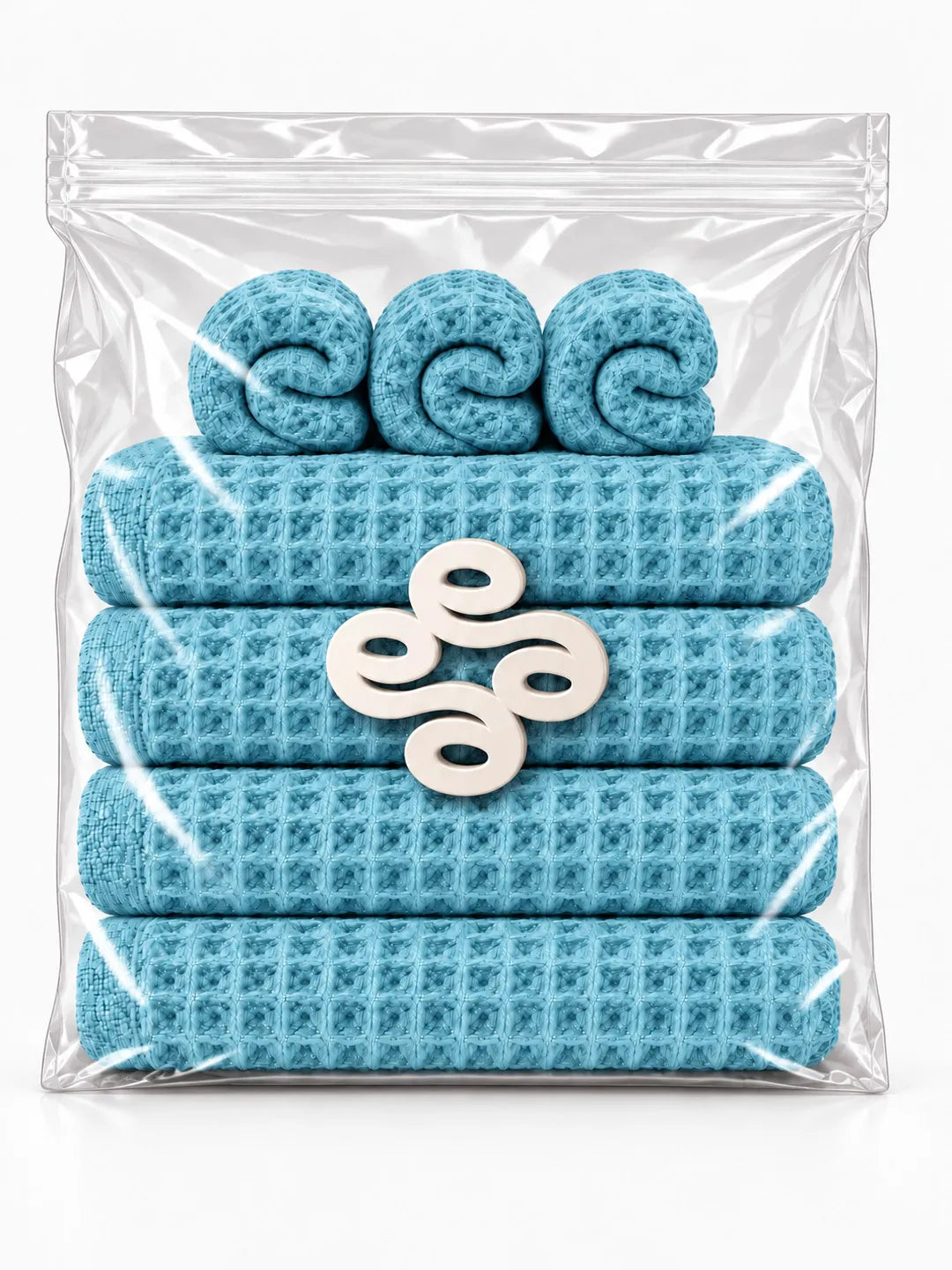 7pc Waffle Towel Set Soft Tones Avela™