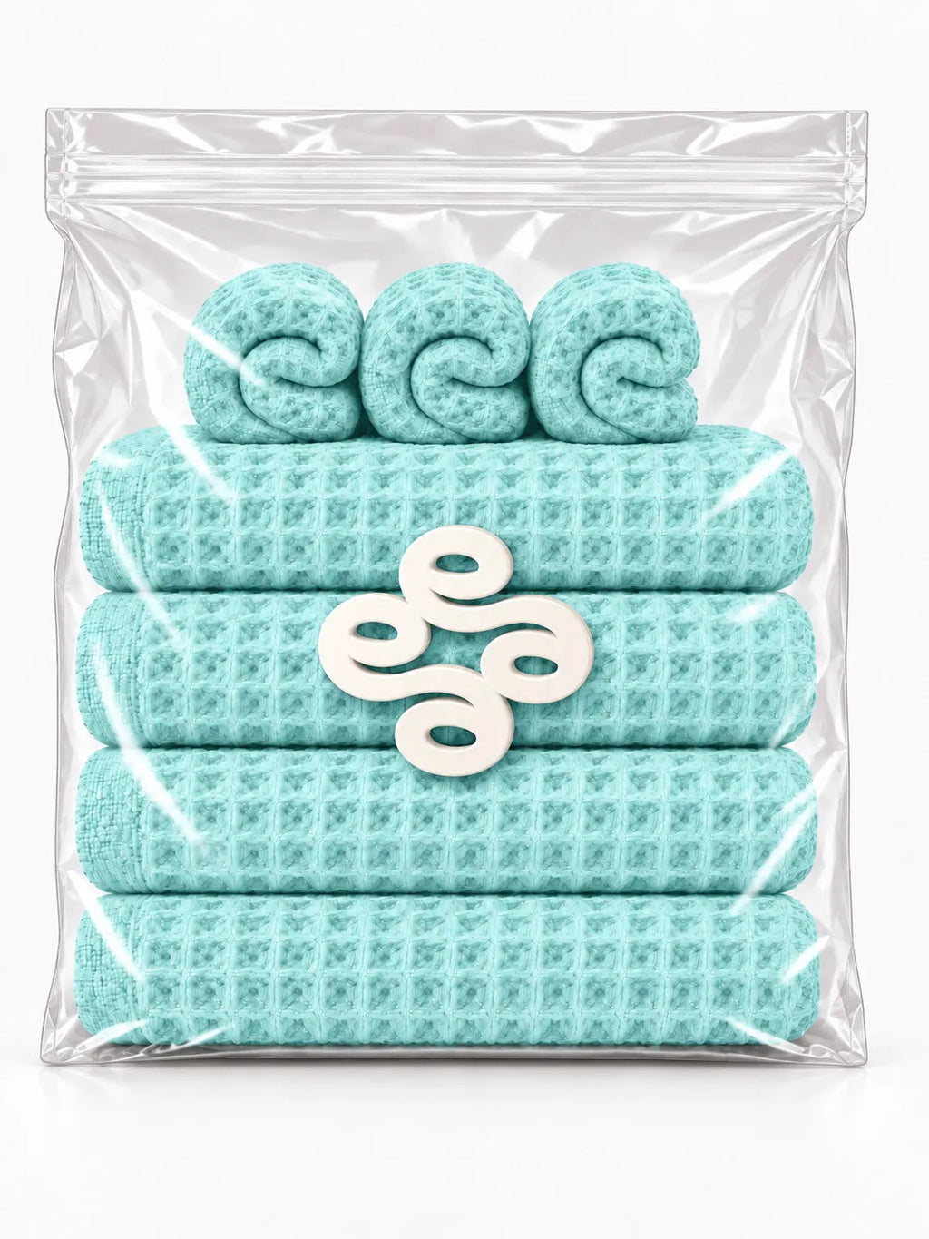 7pc Waffle Towel Set Soft Tones Avela™