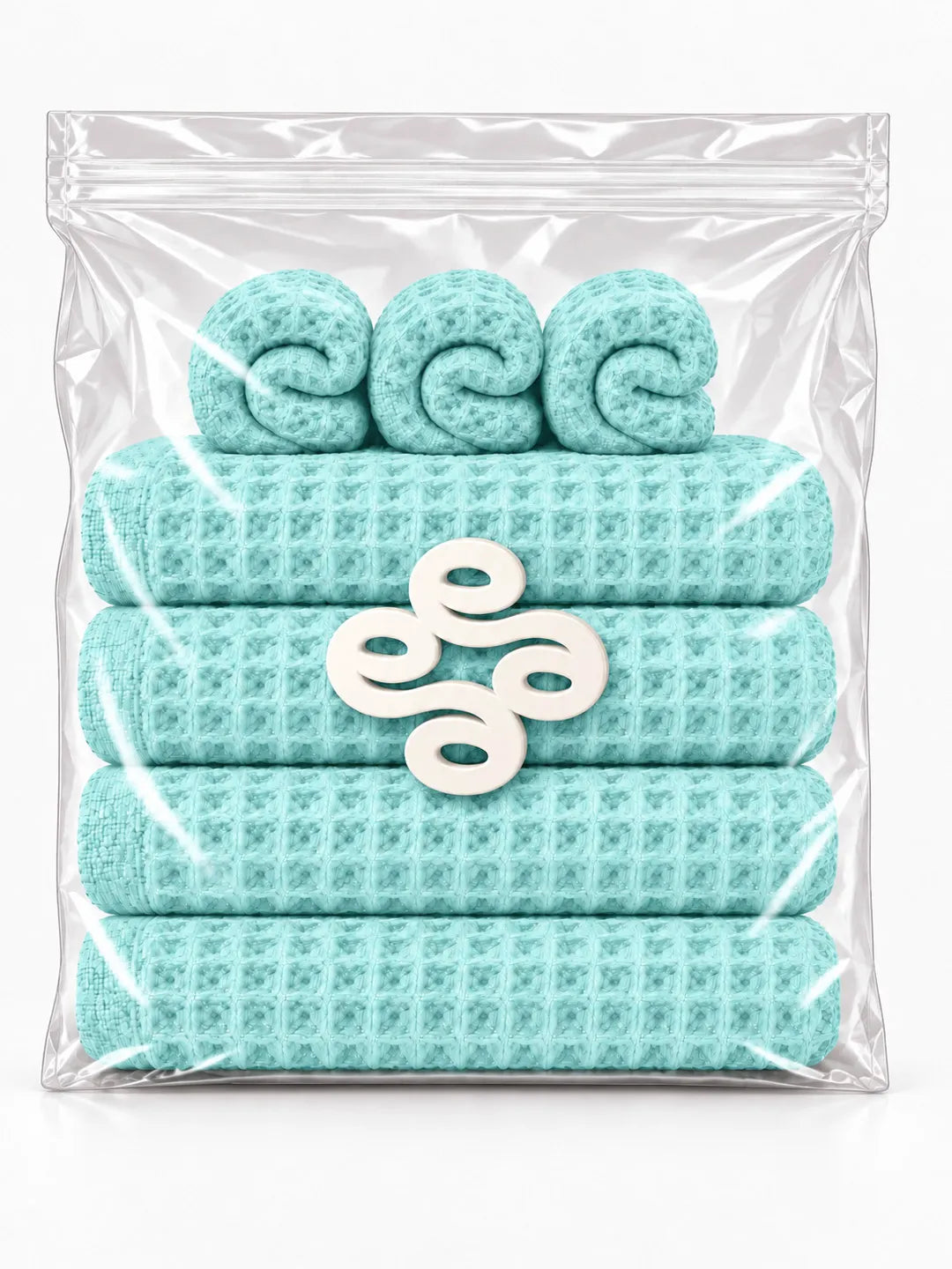 7pc Waffle Towel Set Soft Tones Avela™