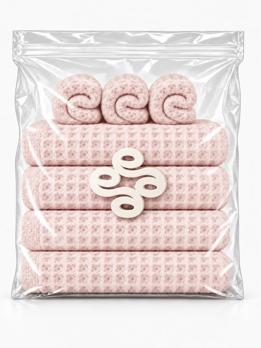 7pc Waffle Towel Set Soft Tones Avela™
