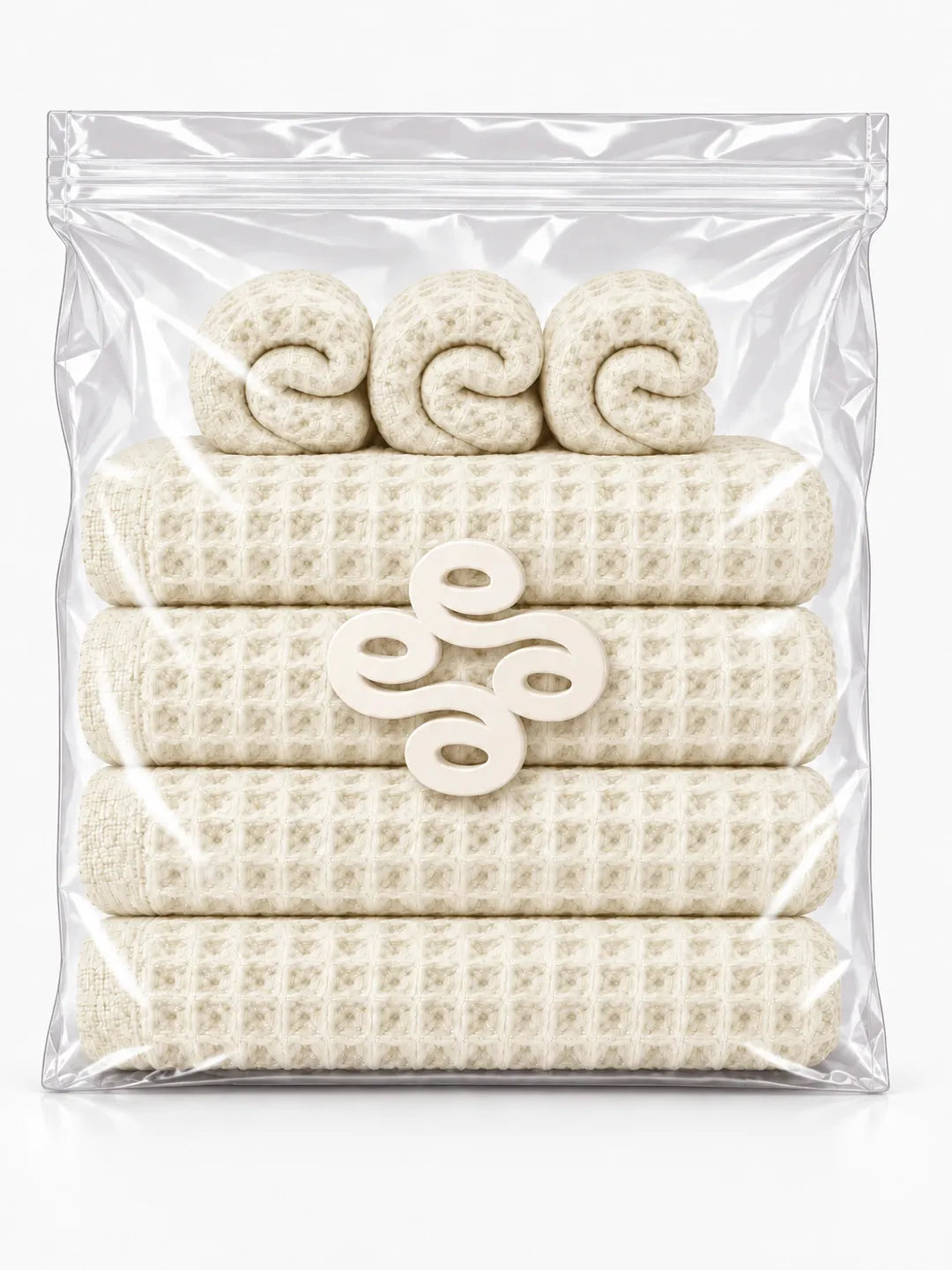 7pc Waffle Towel Set Soft Tones Avela™