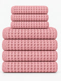 7pc Waffle Towel Set Soft Tones Avela™