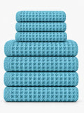 7pc Waffle Towel Set Soft Tones Avela™