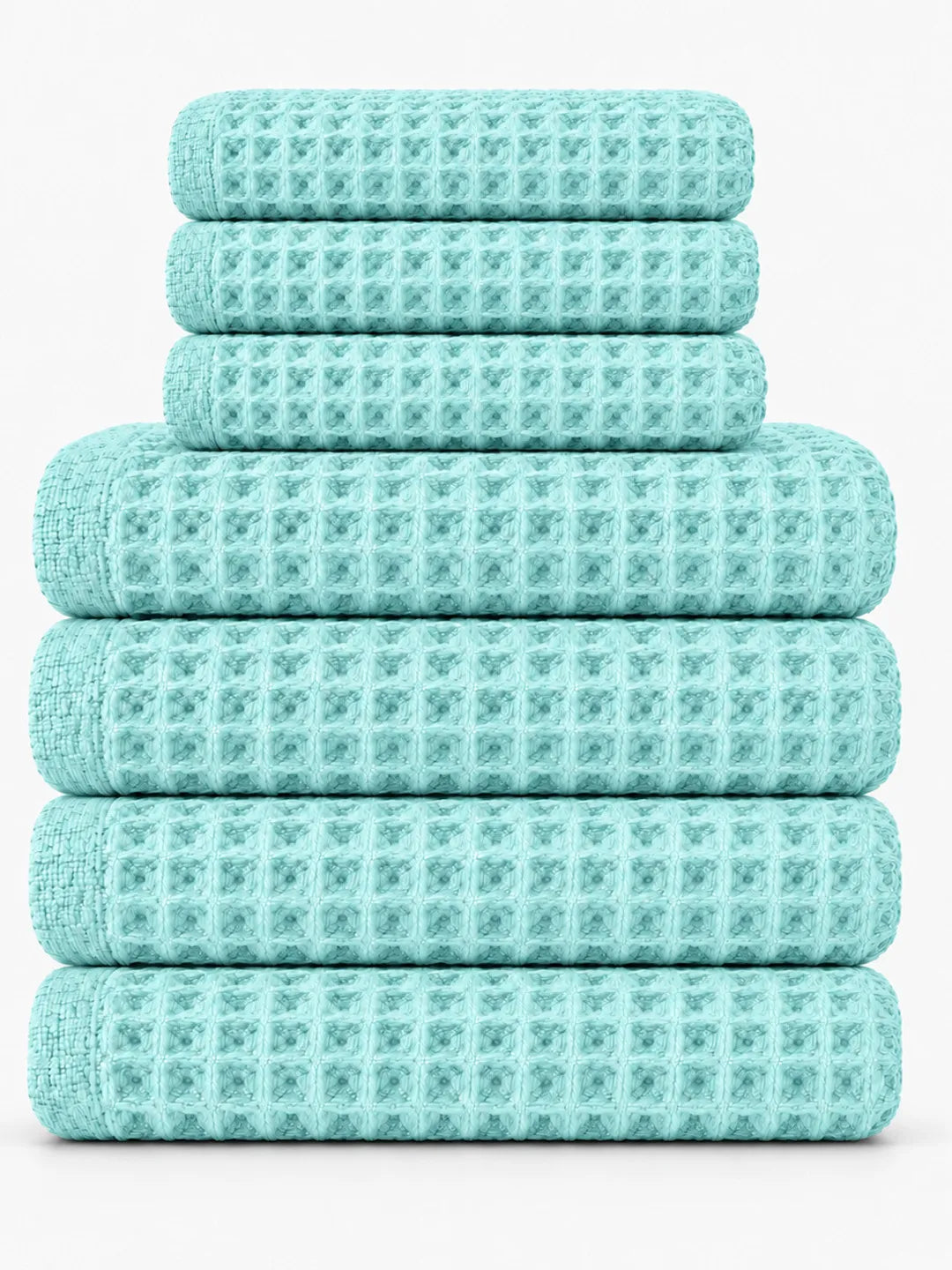7pc Waffle Towel Set Soft Tones Avela™