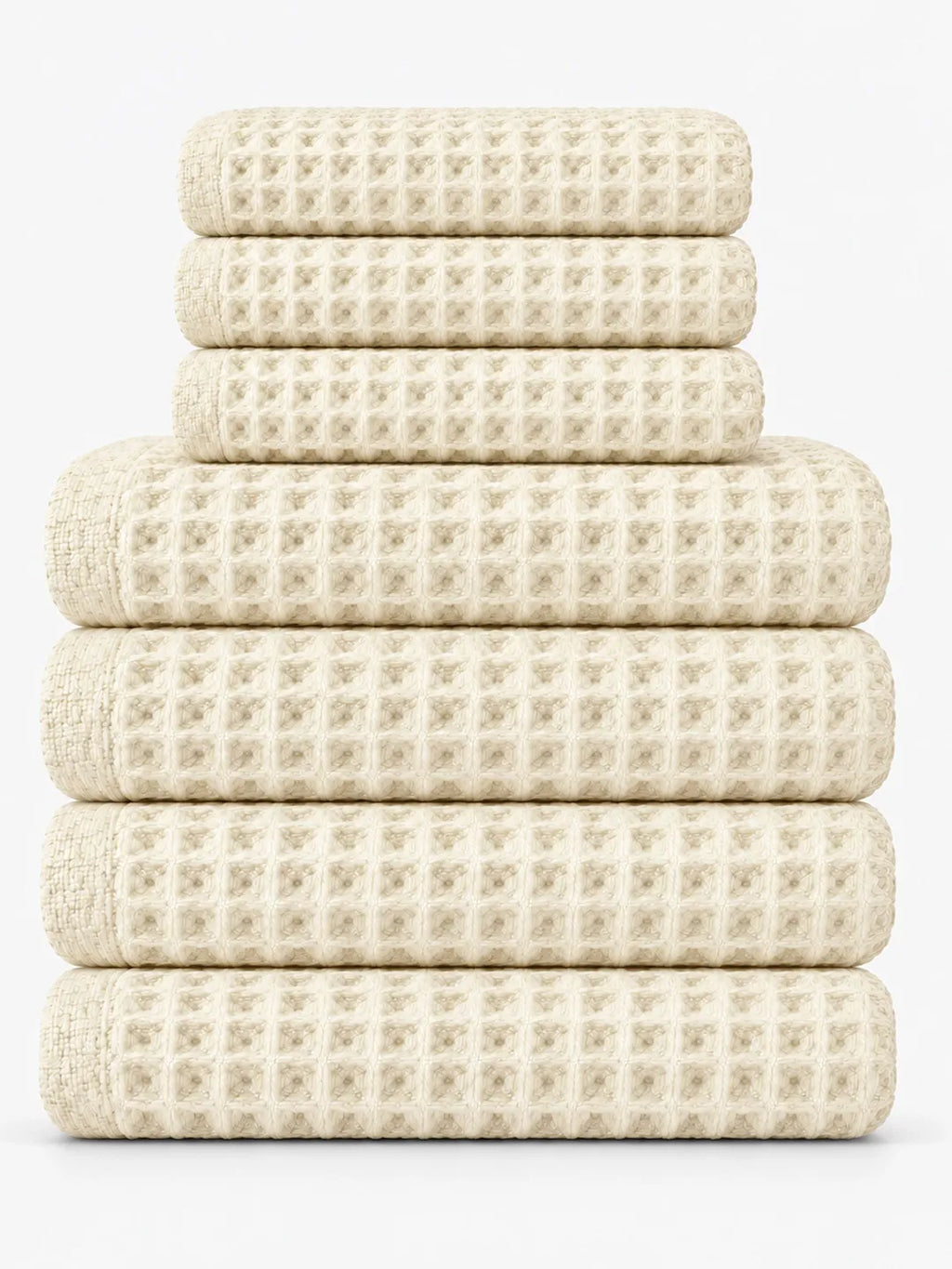 7pc Waffle Towel Set Soft Tones Avela™