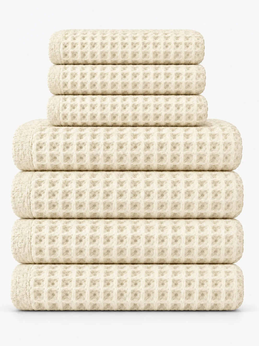 7pc Waffle Towel Set Soft Tones Avela™