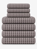 7pc Waffle Towel Set Soft Tones Avela™