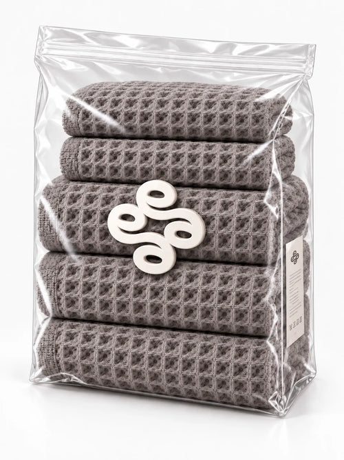 5pc Waffle Towel Set Soft Tones Avela™