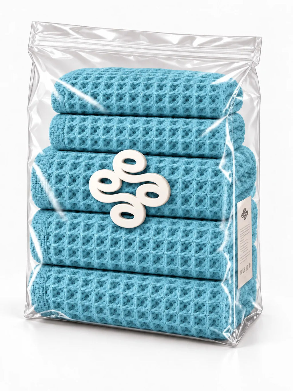 5pc Waffle Towel Set Soft Tones Avela™