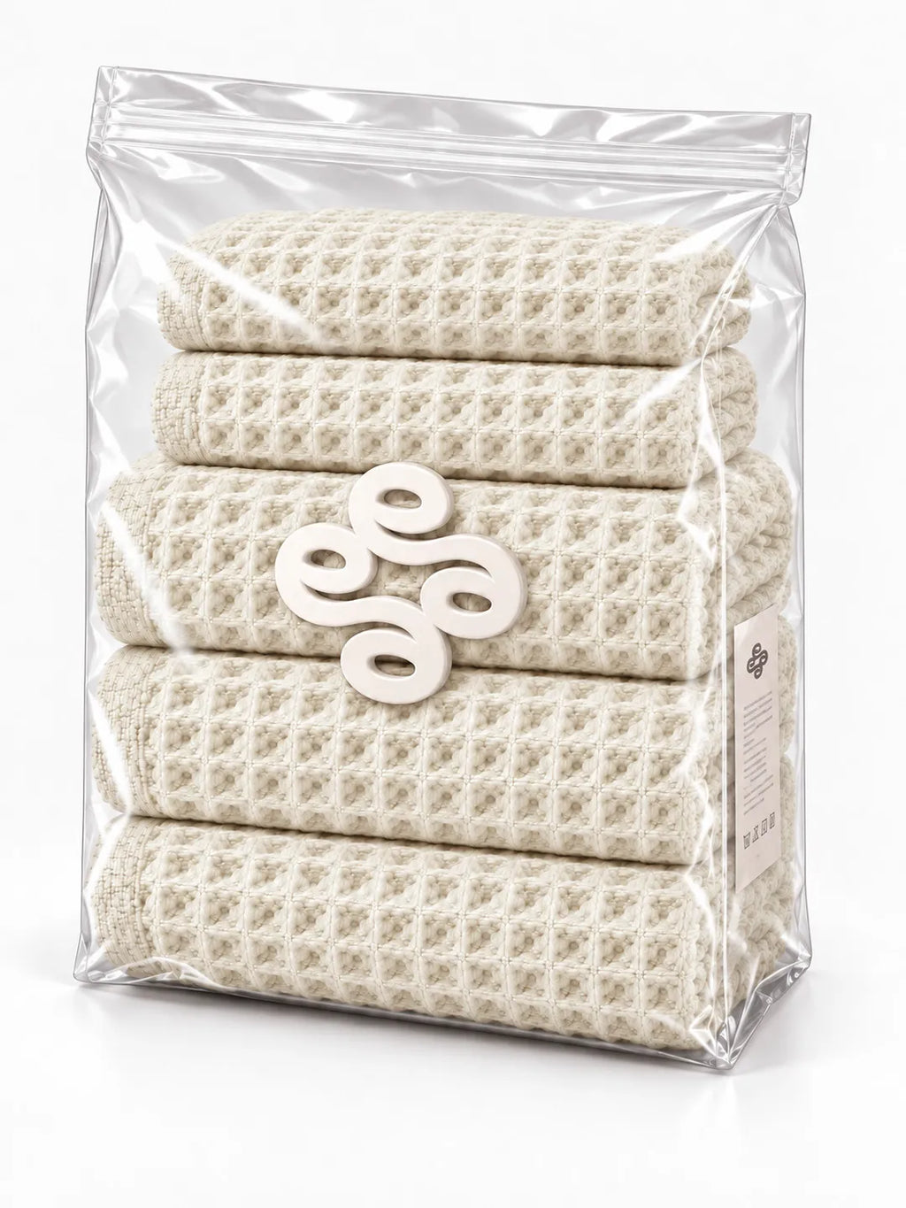 5pc Waffle Towel Set Soft Tones Avela™