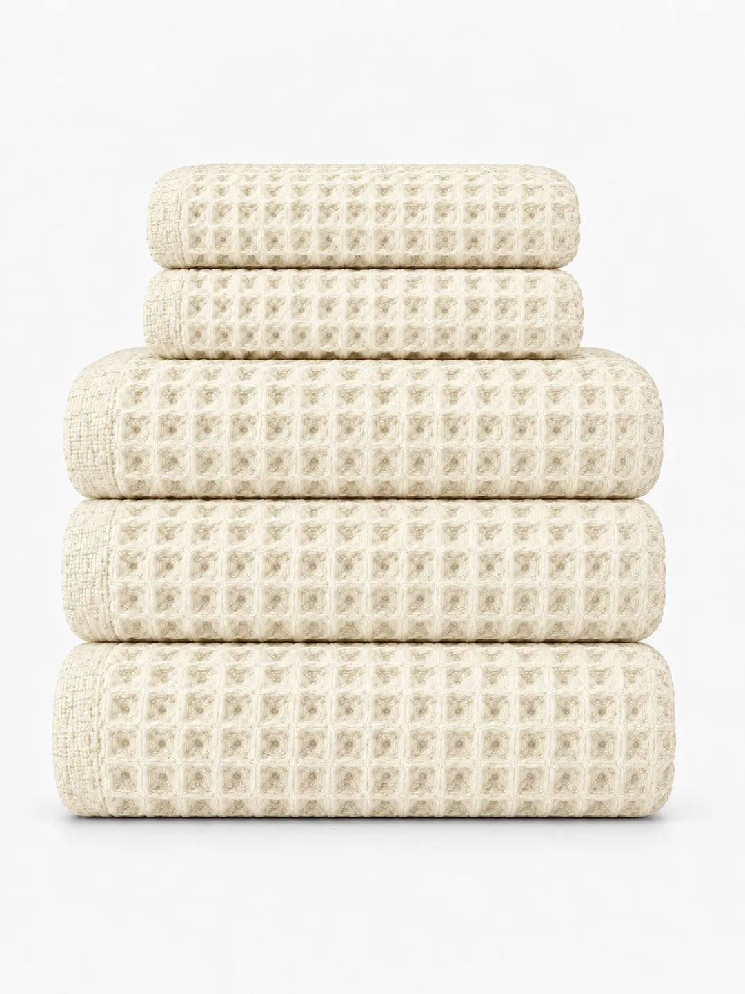 5pc Waffle Towel Set Soft Tones Avela™