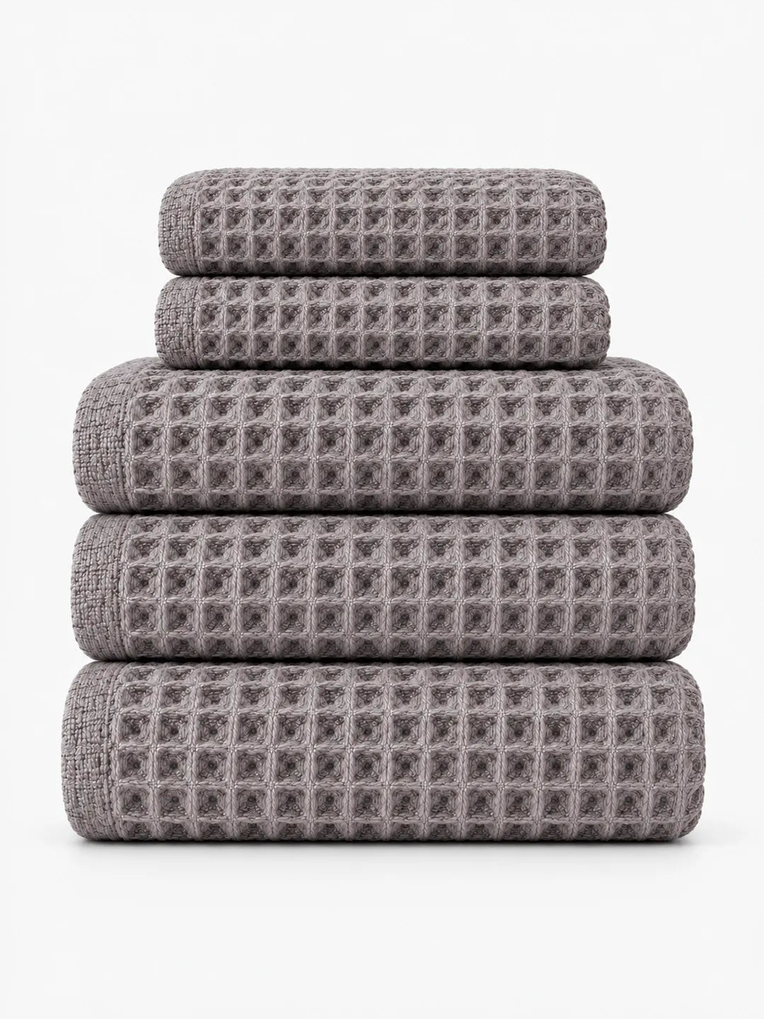 5pc Waffle Towel Set Soft Tones Avela™